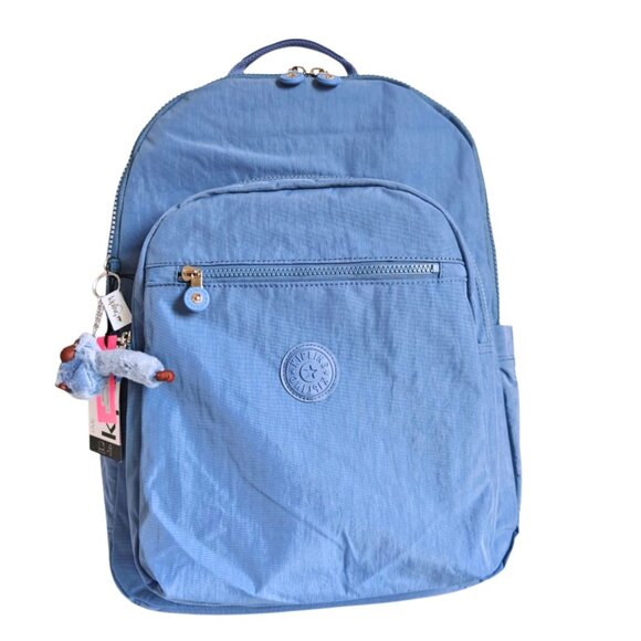 Vintage brand new Extra Large 47cm xl 17" Laptop Kipling Seoul Backpack Blue - Picture 8 of 14